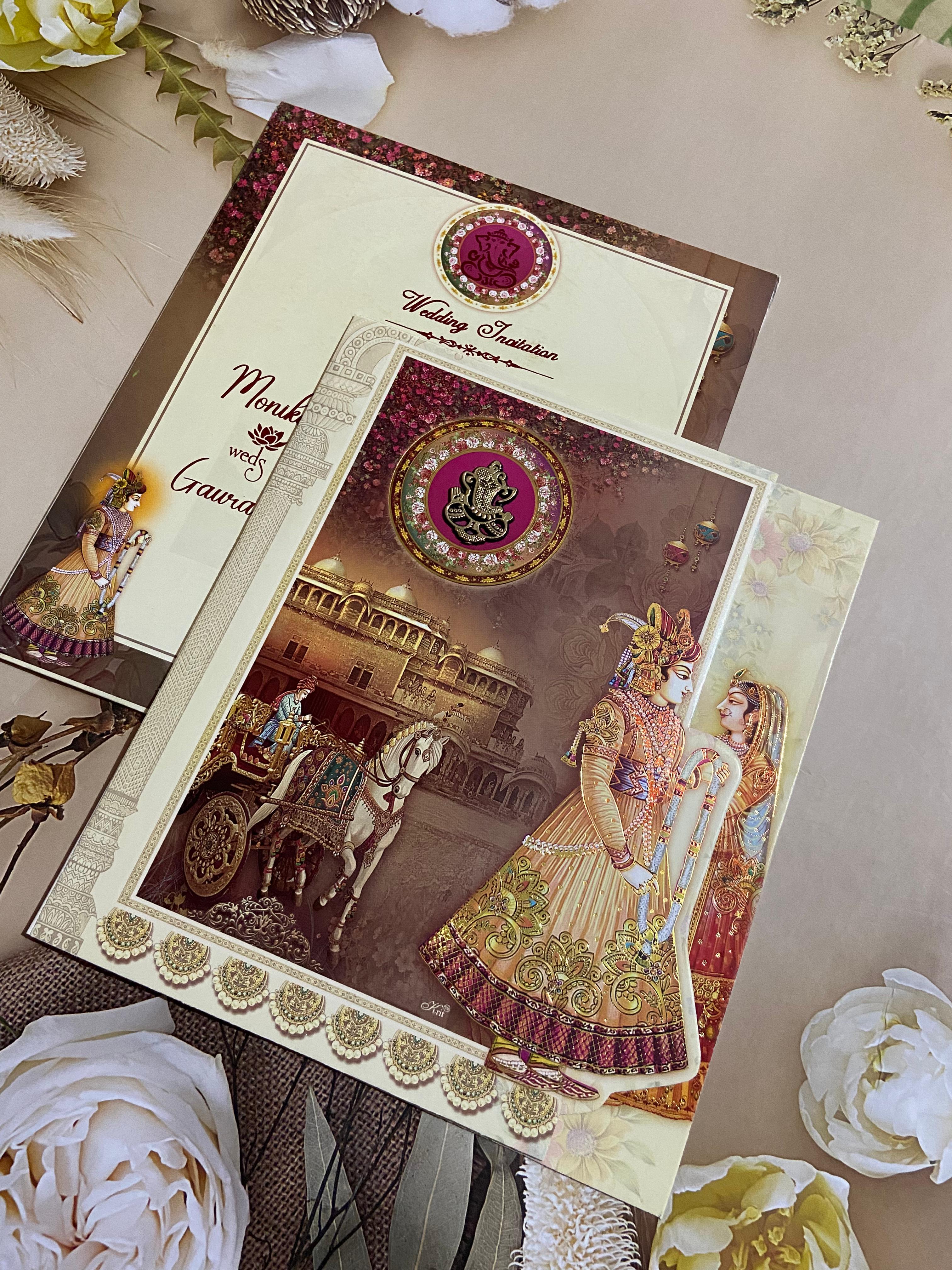 Gulshan Card Collection Designer Wedding Invitation Card (Pack of 50)