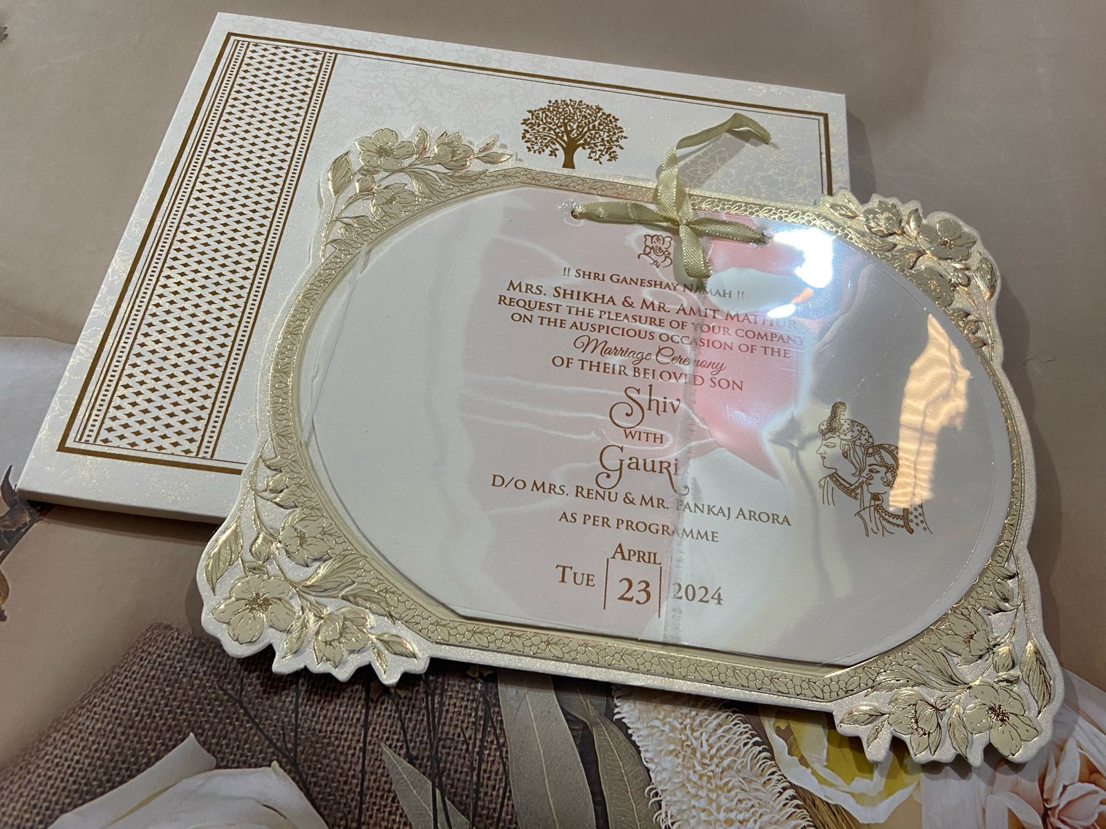 Gulshan Card Collection Designer Wedding Invitation Card (Pack of 50) 