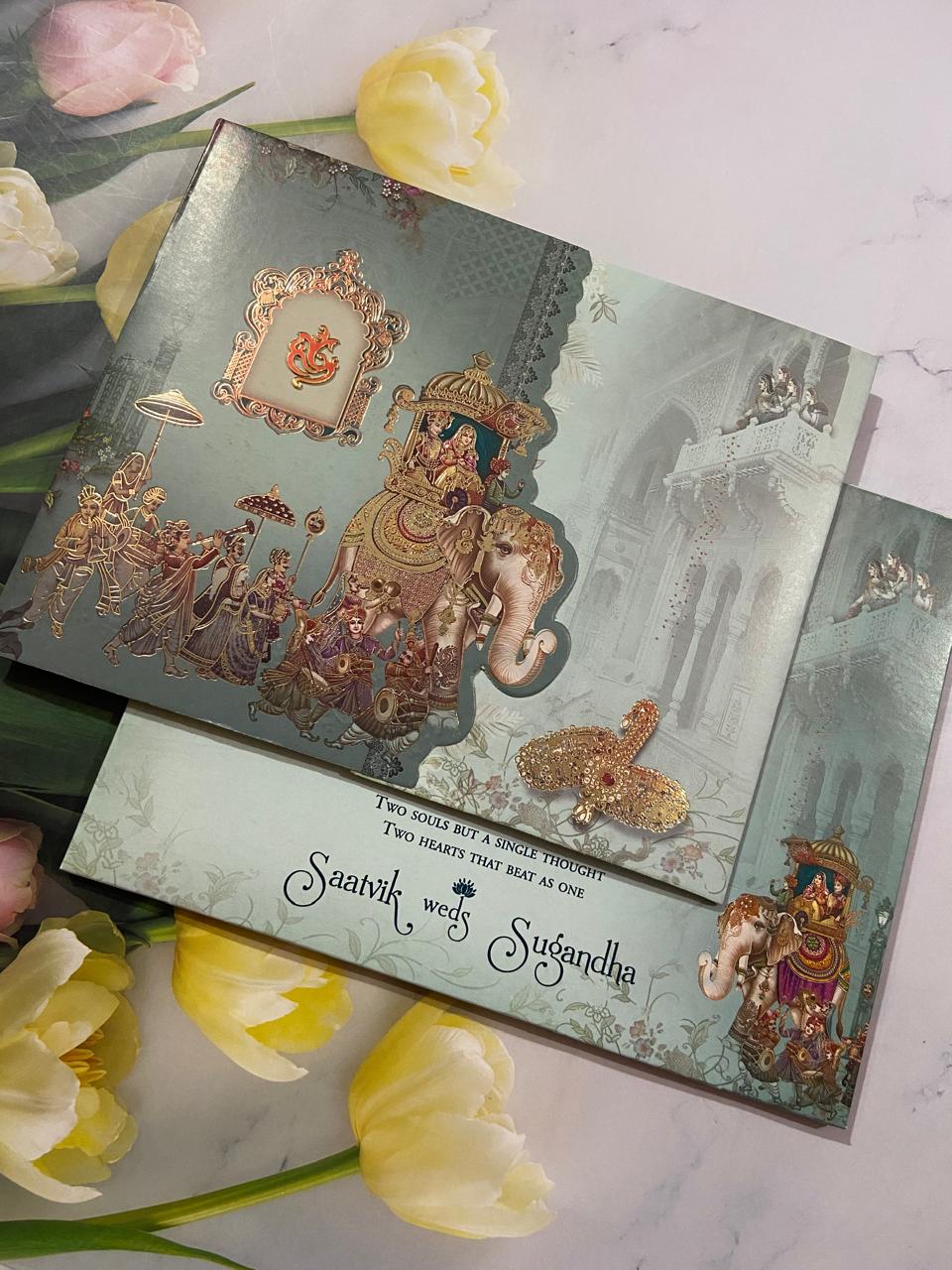 Gulshan Card Collection Designer Wedding Invitation Card (Pack of 50)