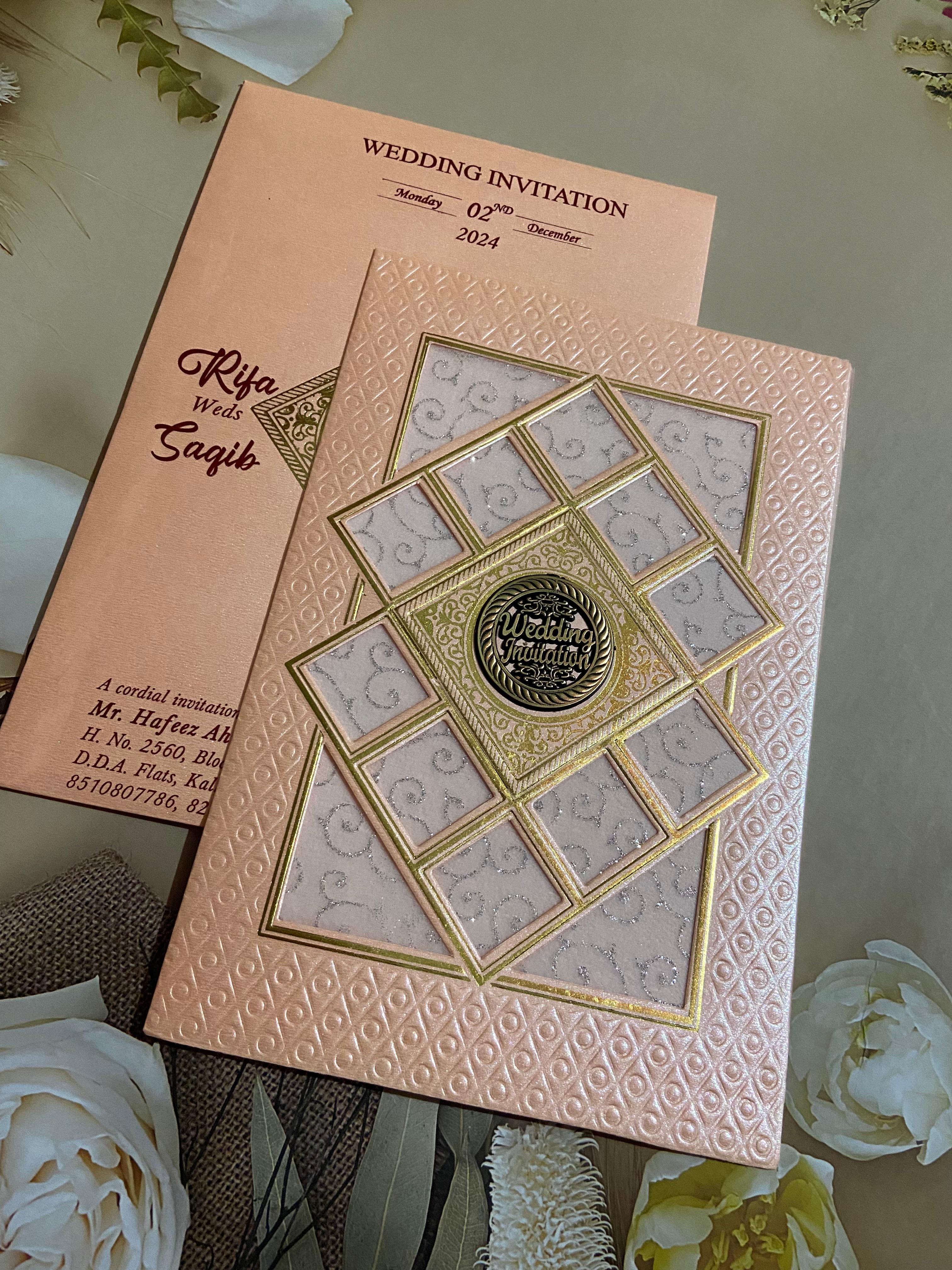 Gulshan Card Collection Designer Wedding Invitation Card (Pack of 50)