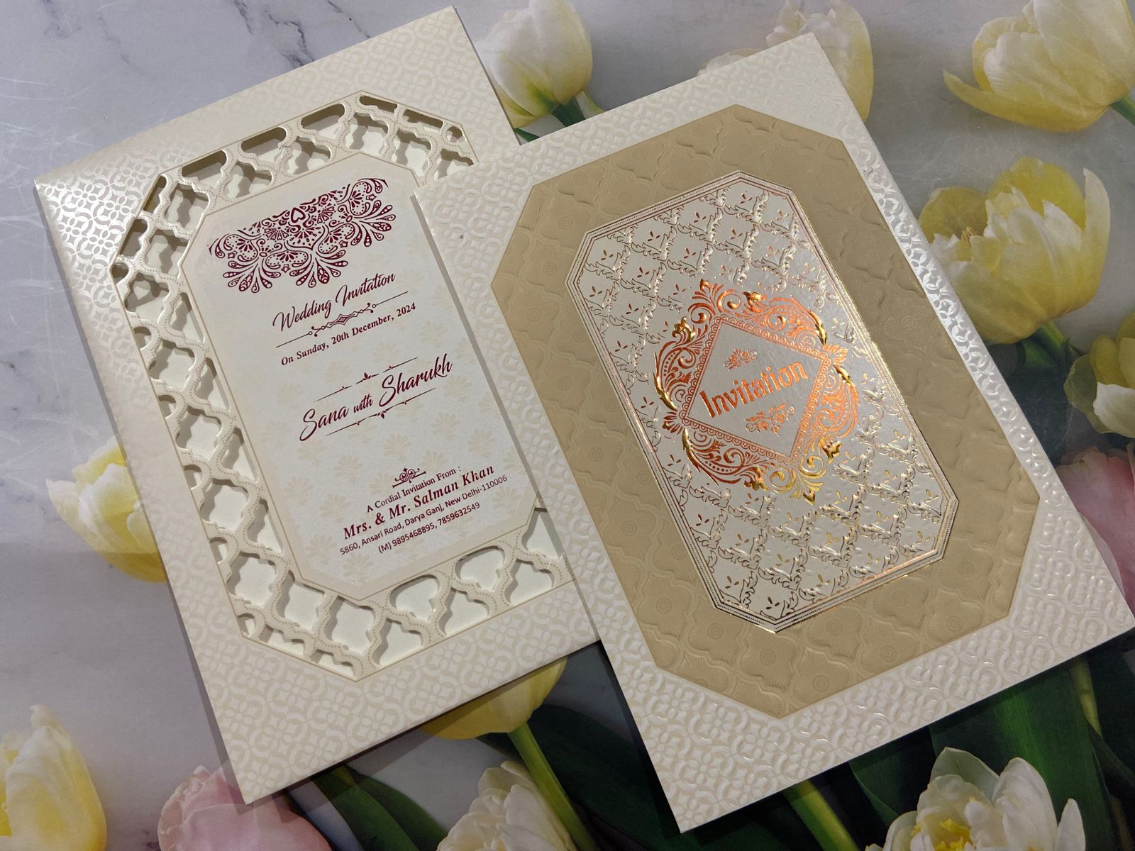 Gulshan Card Collection Designer Wedding Invitation Card (Pack of 50)