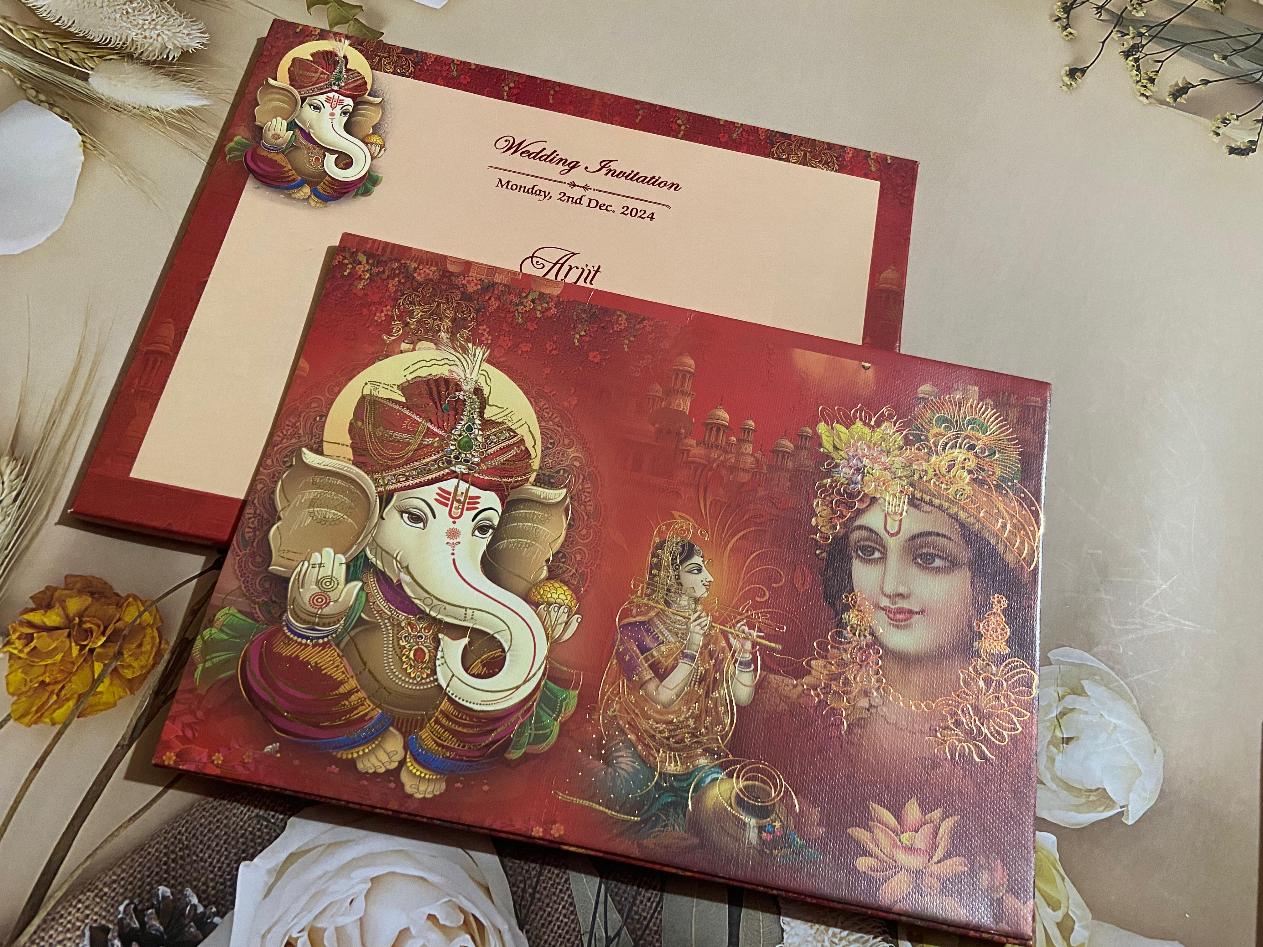 Gulshan Card Collection Designer Wedding Invitation Card (Pack of 50)