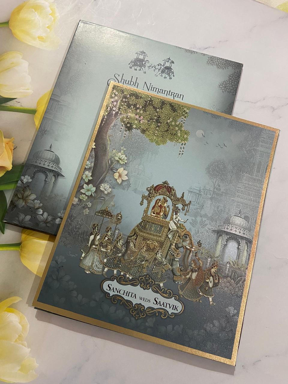 Gulshan Card Collection Designer Wedding Invitation Card (Pack of 50)