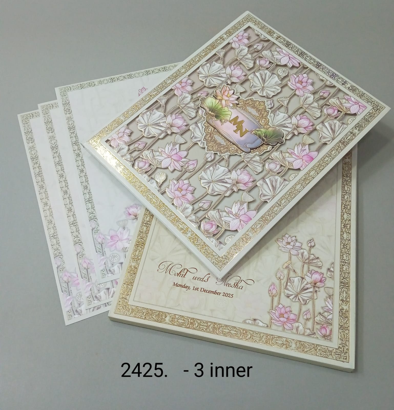 Gulshan Card Collection Designer Wedding Cards for Marriage Invitation (Pack of 50)