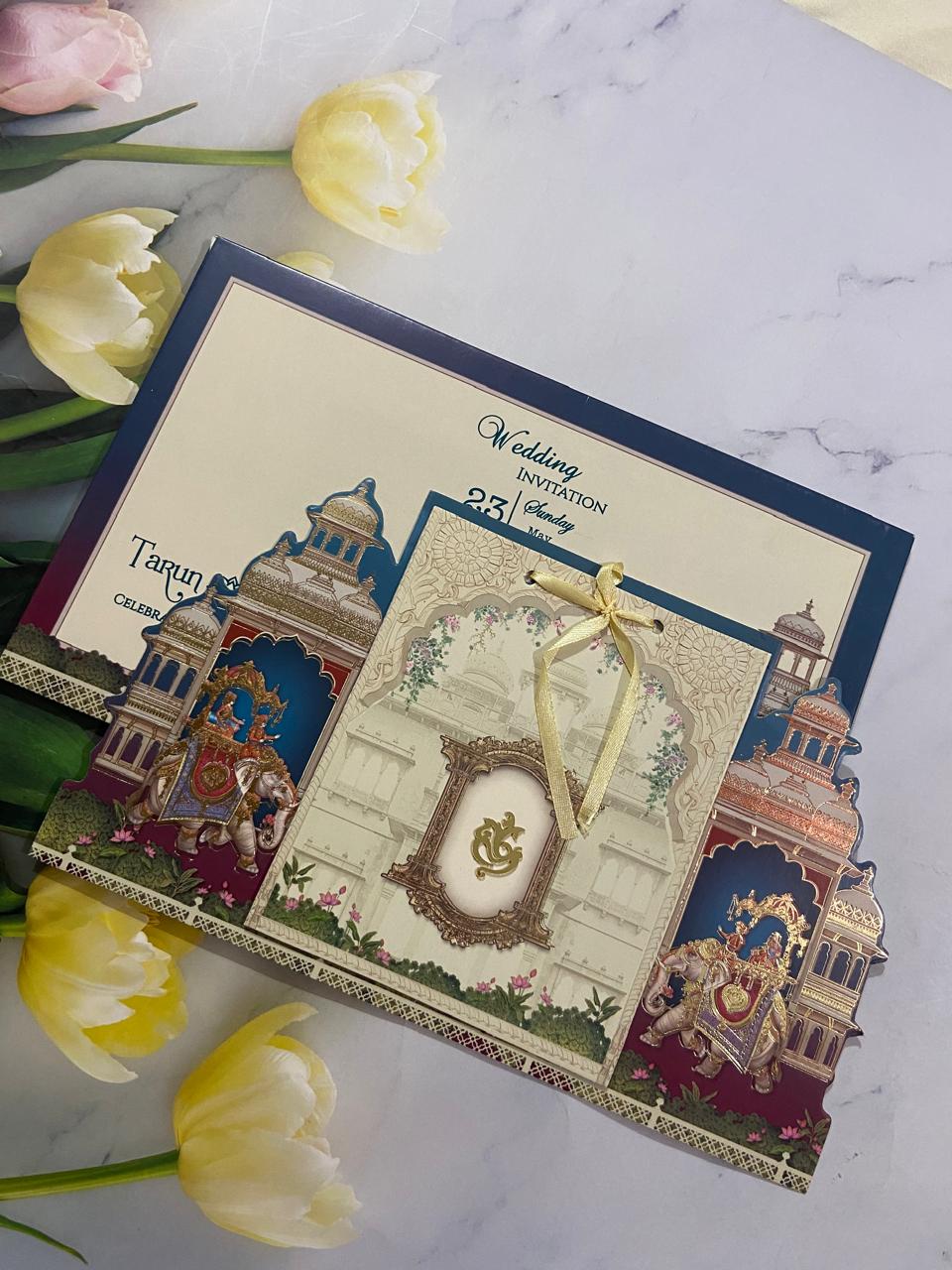 Gulshan Card Collection Designer Wedding Invitation Card (Pack of 50)