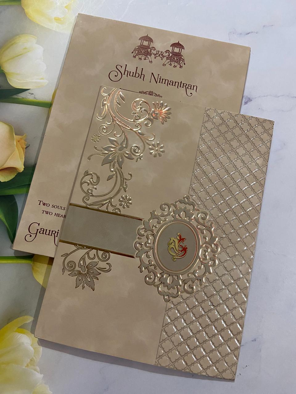 Gulshan Card Collection Designer Wedding Invitation Card (Pack of 50)