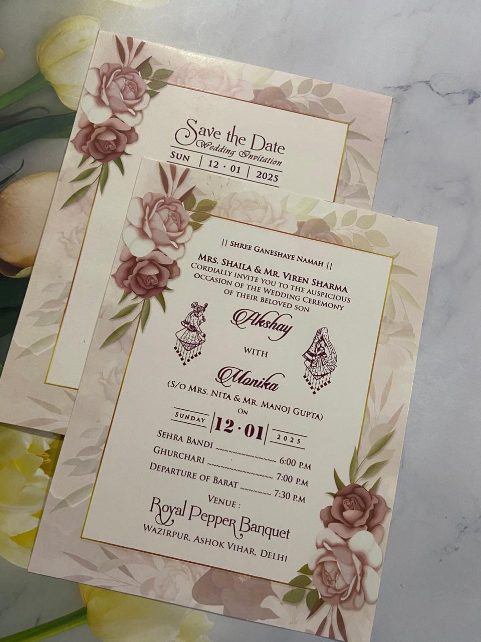 Gulshan Card Collection Designer Wedding Invitation Card (Pack of 50)